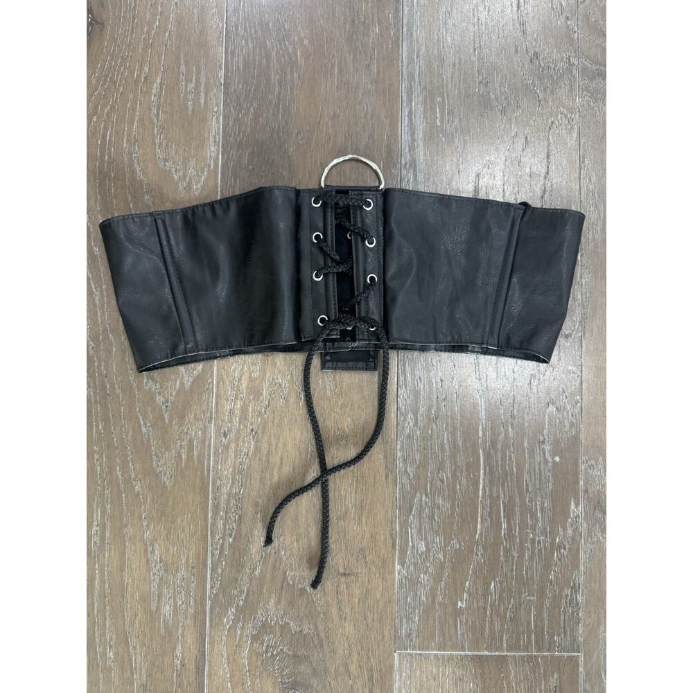 Black Lace-Up Gothic Waist Corset Belt - Women Accessories